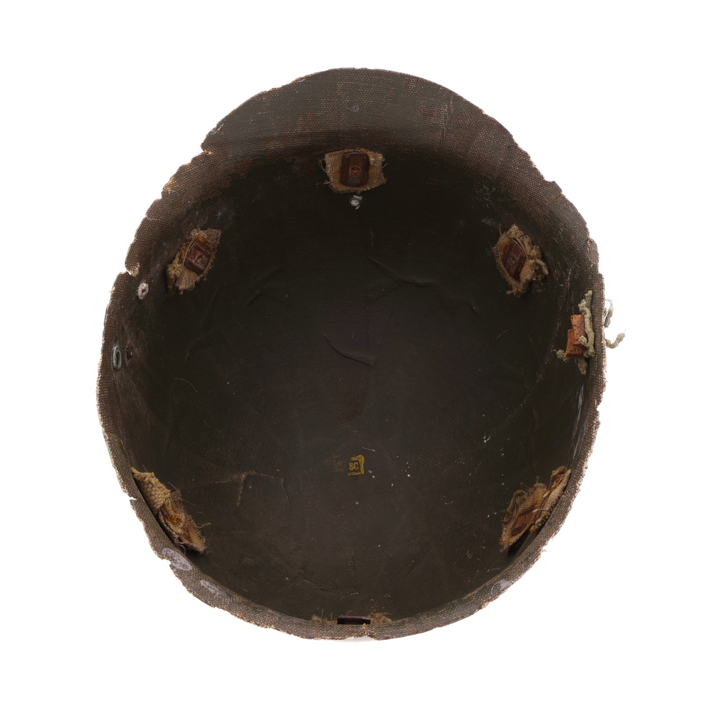 WWII U.S. St. Clair M-2 "D-Bail" Paratrooper Helmet Liner with Rayon Suspension Remnants (1942)