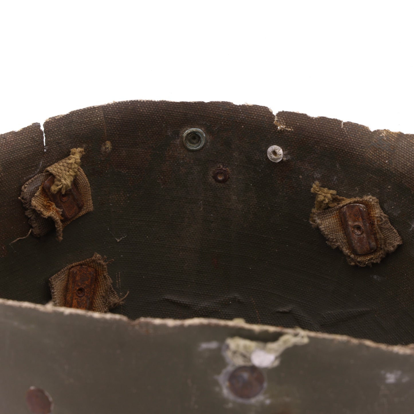WWII U.S. St. Clair M-2 "D-Bail" Paratrooper Helmet Liner with Rayon Suspension Remnants (1942)