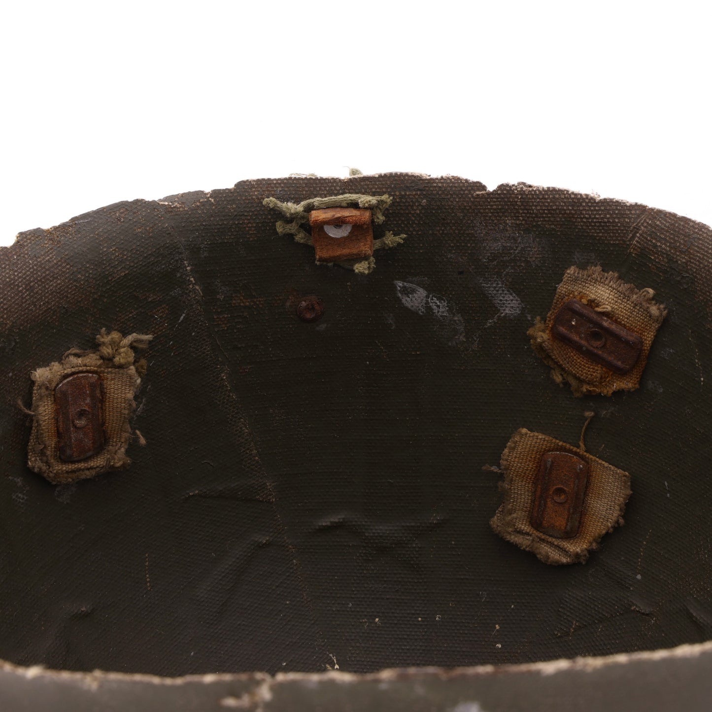WWII U.S. St. Clair M-2 "D-Bail" Paratrooper Helmet Liner with Rayon Suspension Remnants (1942)