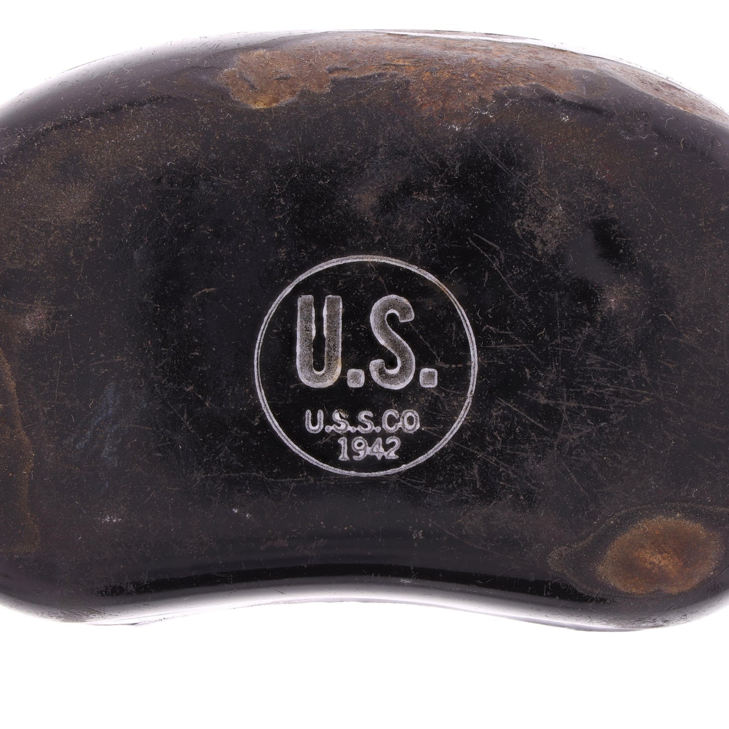 WWII U.S. M1942 Black Porcelain Enamel Canteen with Cover by U.S.S.CO. (1942)
