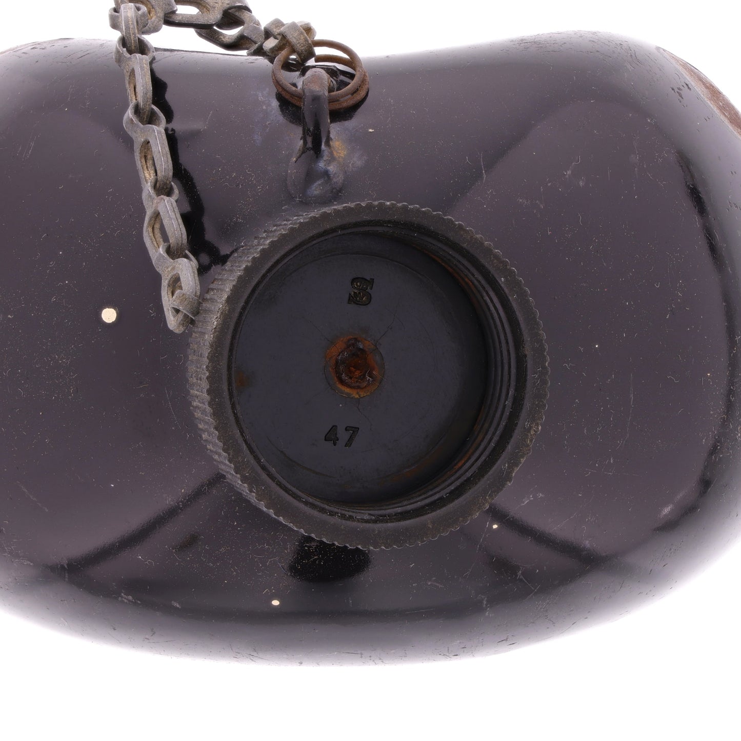 WWII U.S. M1942 Black Porcelain Enamel Canteen with Cover by U.S.S.CO. (1942)