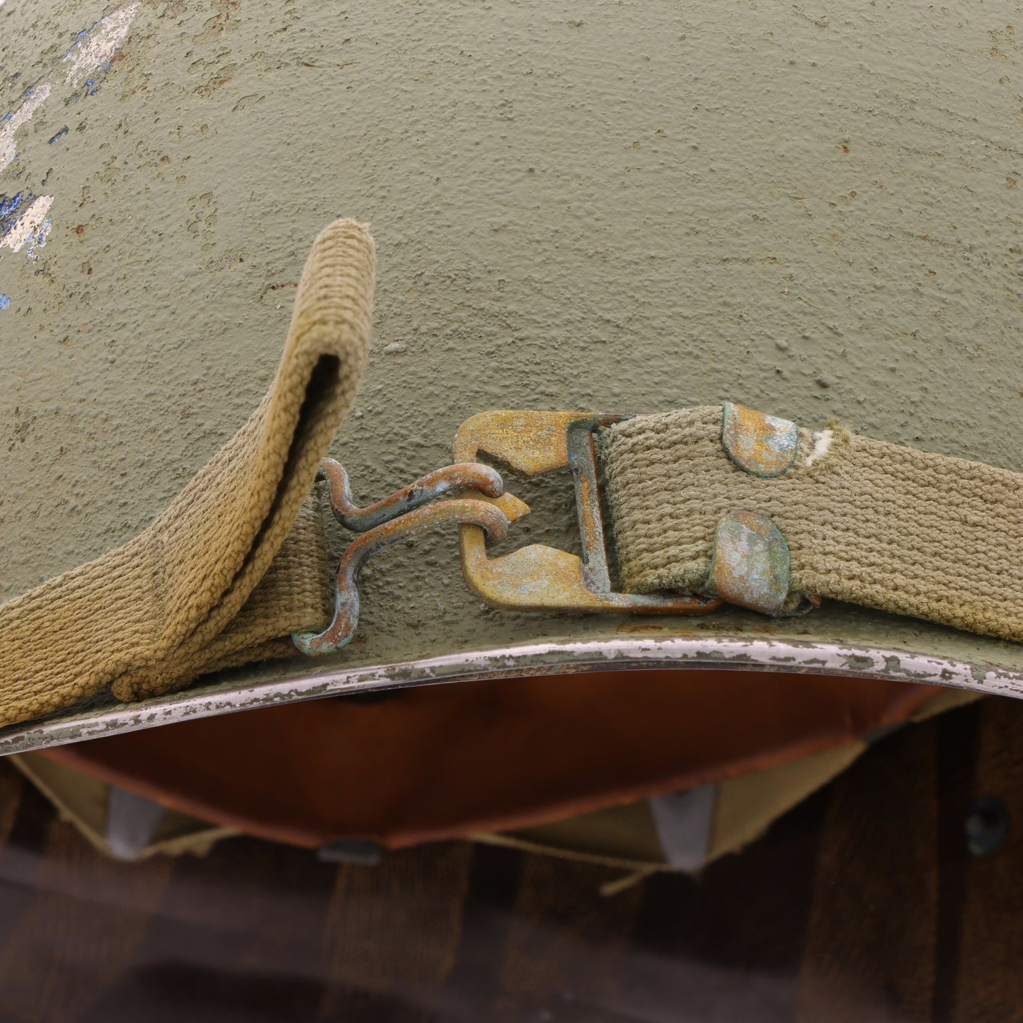 WWII U.S. McCord Fixed Loop M-1 Helmet & MSA Liner Set with 3rd Infantry Division Painted Insignia & Capt.'s Rank (1942)