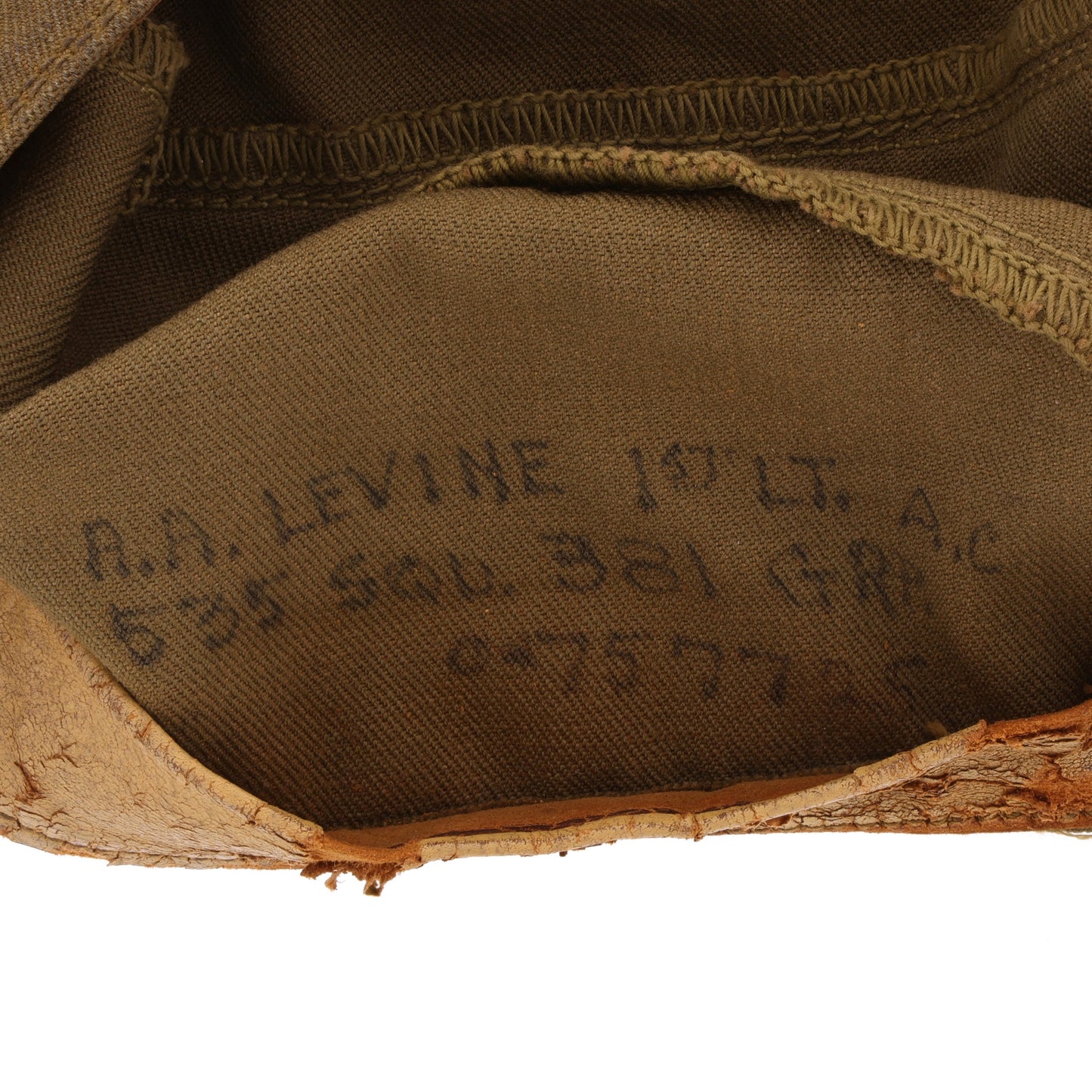 WWII USAAF B-1 Summer Flying Cap by Zip-A-Bag Corp. Identified to Lt. Abraham "Alvin" Levine (Size 7 3/8)