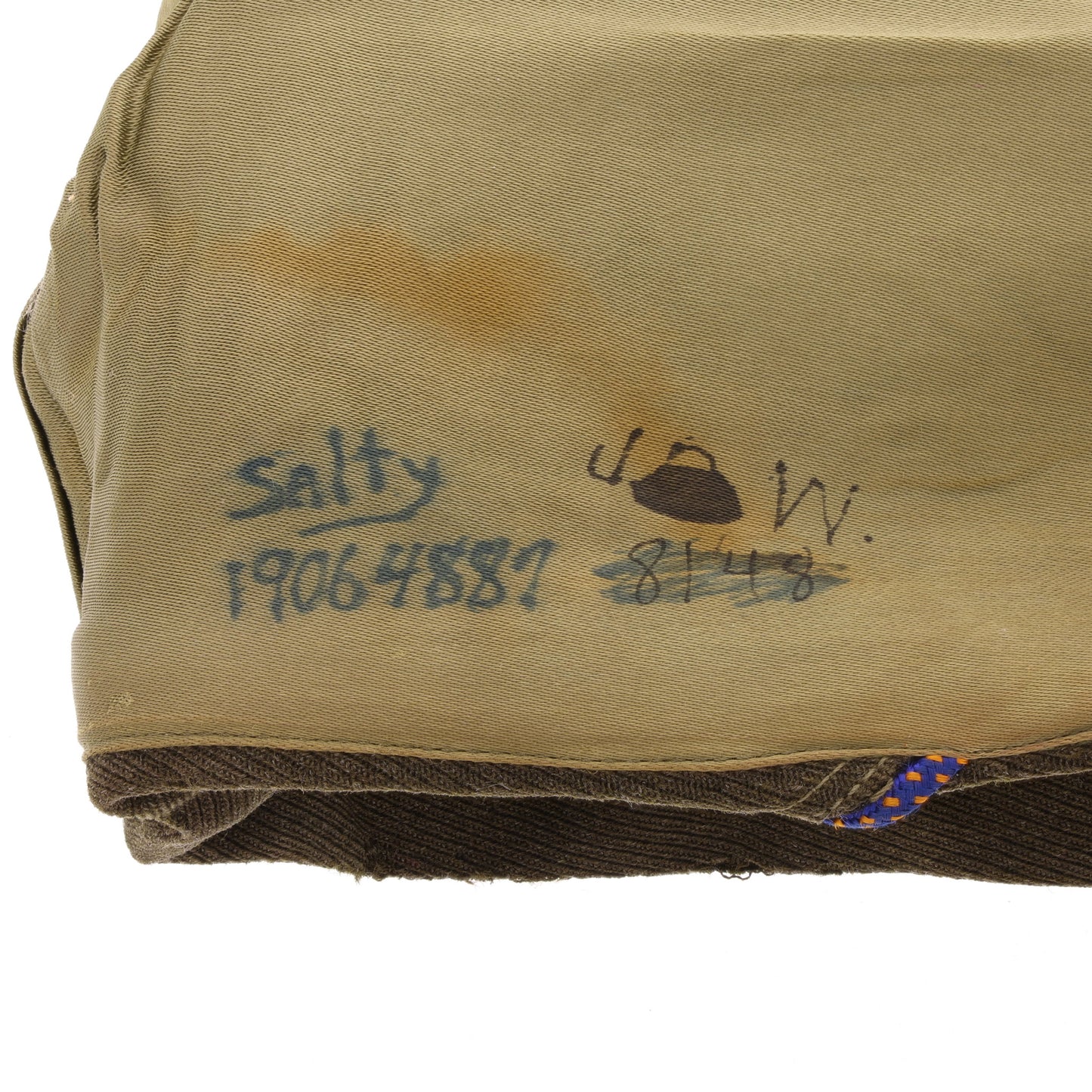 WWII USAAF Officer's "Chocolate" Gabardine Wool Garrison Cap Identified to Lt. Paul A. “Salty” Tarantino (Size 6 7/8)