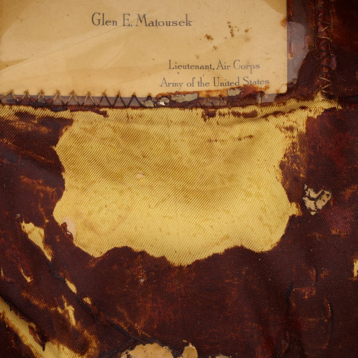 WWII USAAF Officer's Khaki "Columbia-Flight" Crusher Cap Identified to Lt. Glen E. Matousek (Size 6 7/8)