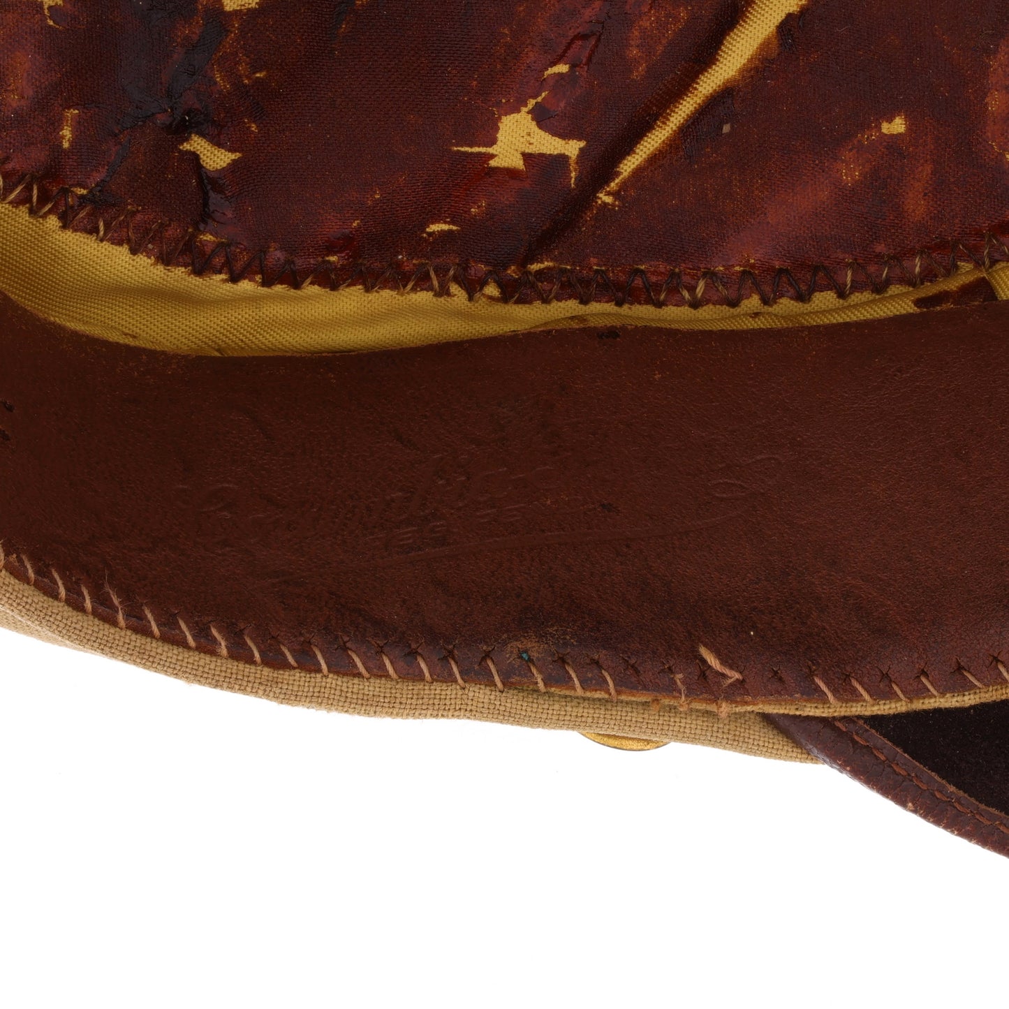 WWII USAAF Officer's Khaki "Columbia-Flight" Crusher Cap Identified to Lt. Glen E. Matousek (Size 6 7/8)