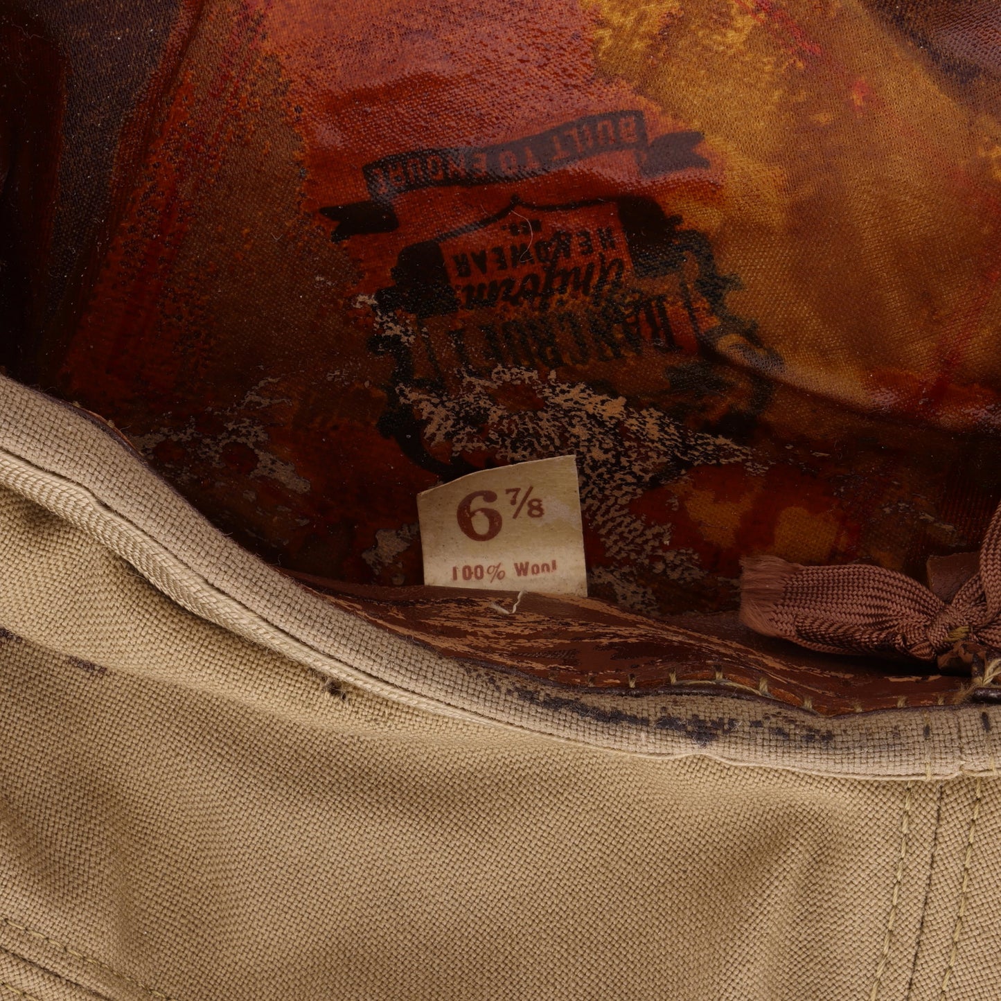 WWII USAAF Officer's Khaki "Flighter" Crusher Cap by Bancroft Cap Co. Identified to Lt. George Podmajersky (Size 6 7/8)