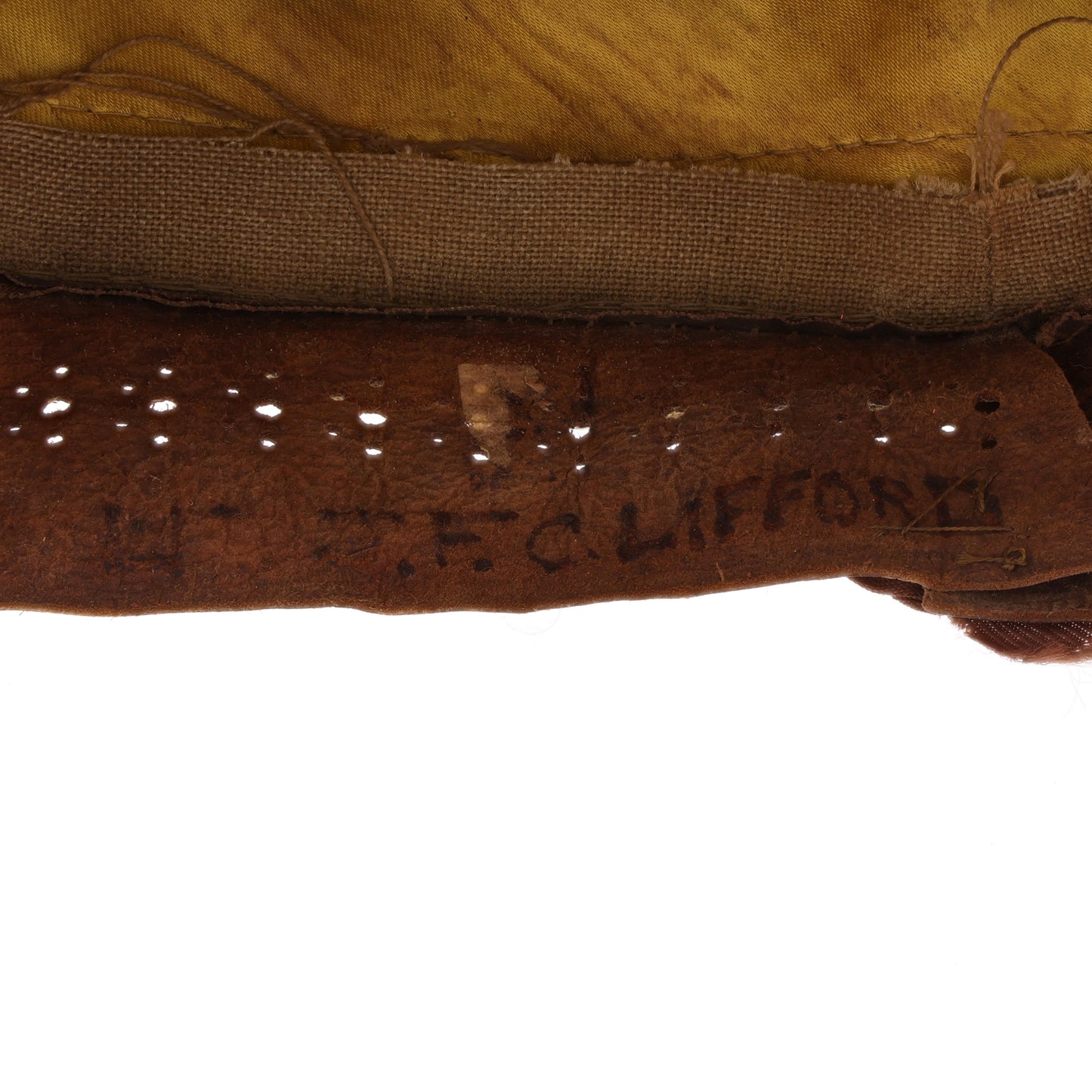 WWII USAAF Officer's Khaki "Flighter" Crusher Cap by Bancroft Cap Co. Identified to Lt. James F. Clifford (Size 6 5/8)