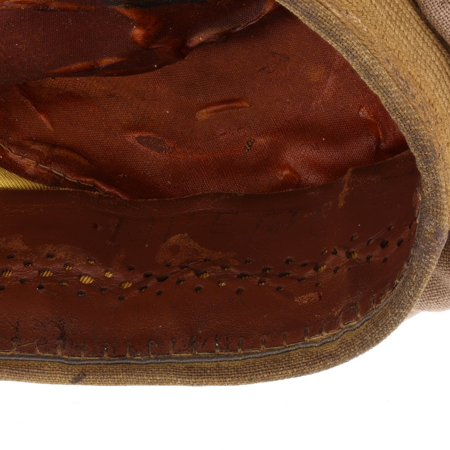 WWII USAAF Officer's Khaki "Flighter" Crusher Cap by Bancroft Cap Co. Identified to Lt. Kenneth A. Milette (Size 6 3/4)