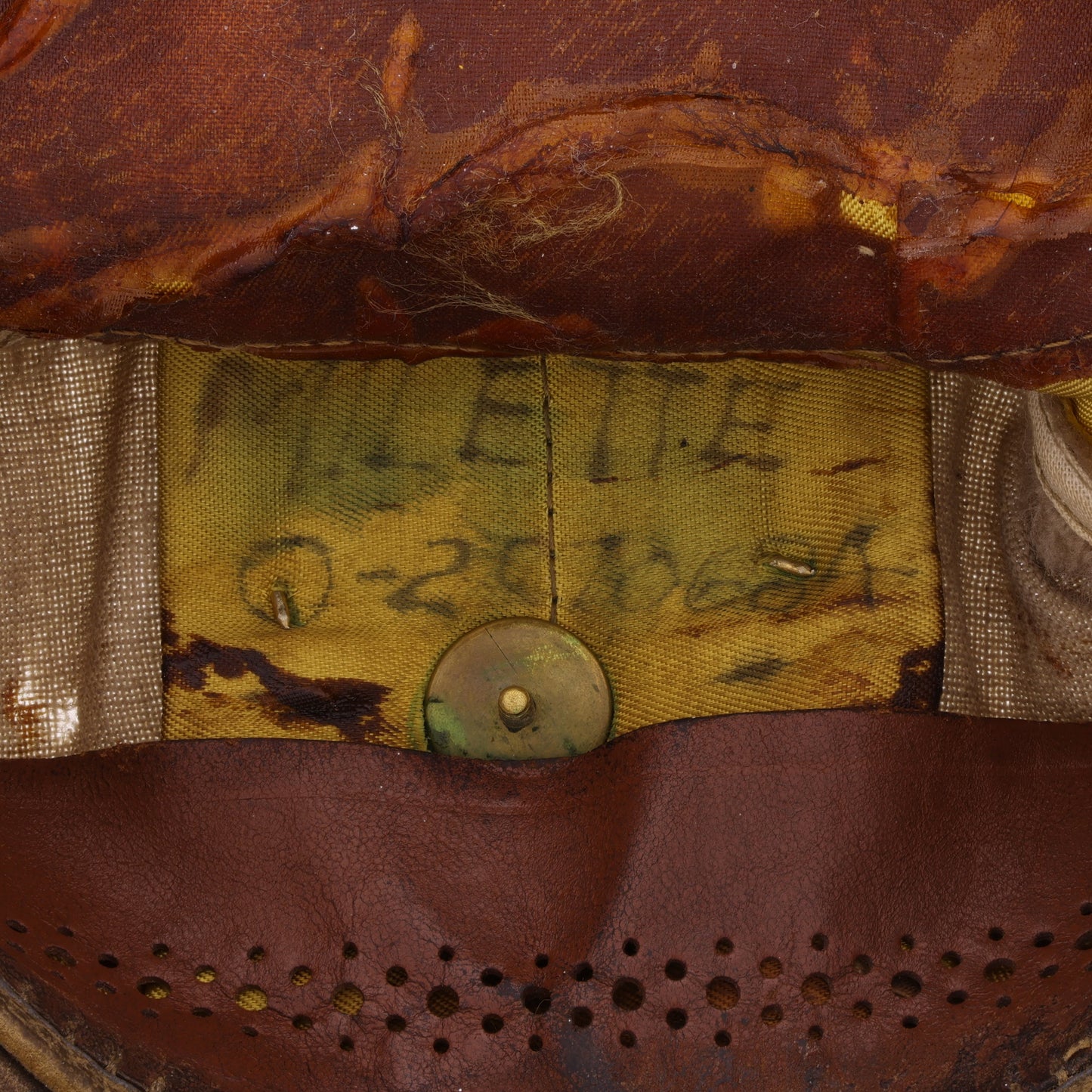 WWII USAAF Officer's Khaki "Flighter" Crusher Cap by Bancroft Cap Co. Identified to Lt. Kenneth A. Milette (Size 6 3/4)