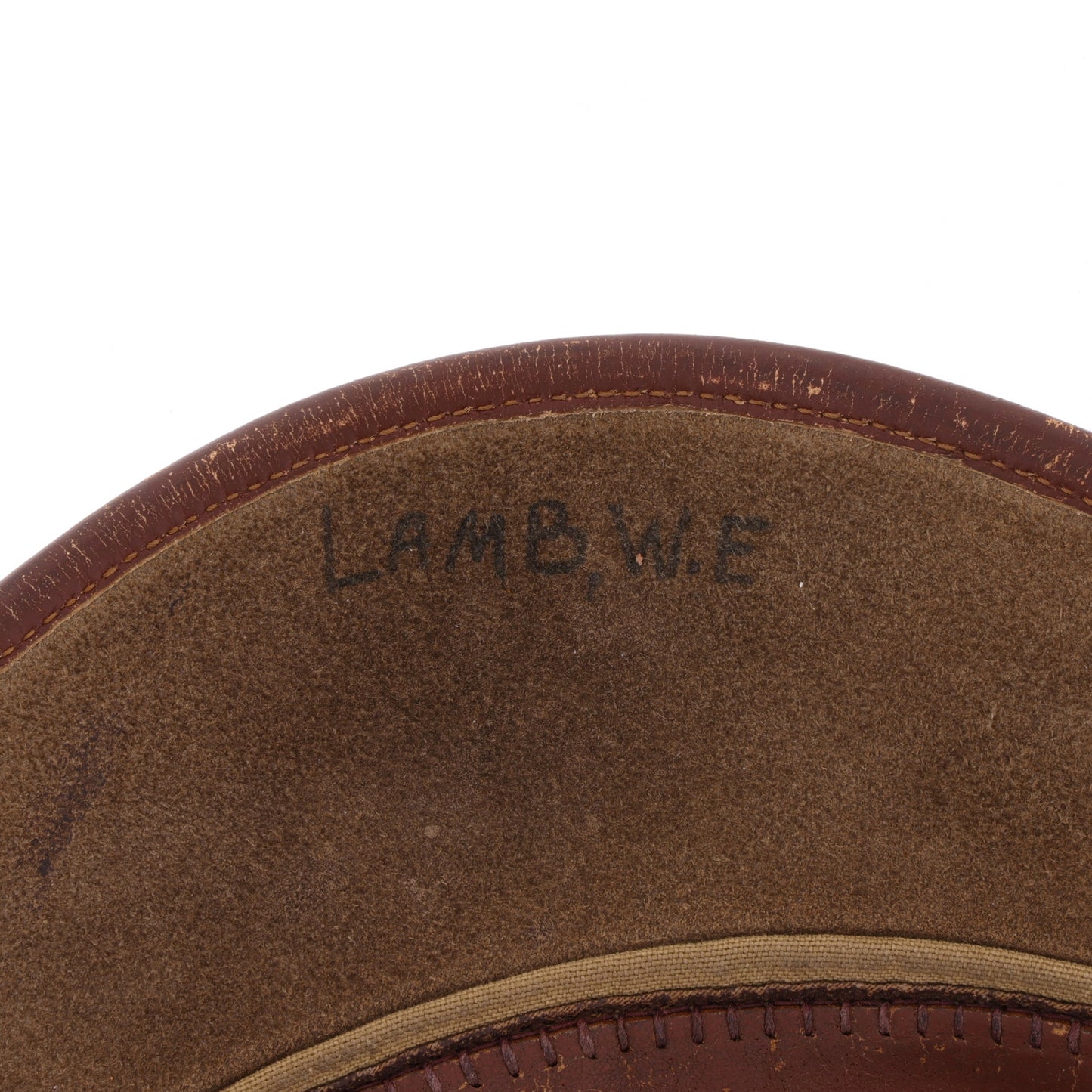 WWII USAAF Officer's Khaki "Flighter" Crusher Cap by Bancroft Cap Co. Identified to Lt. Walter E. Lamb (Size 7 1/2)