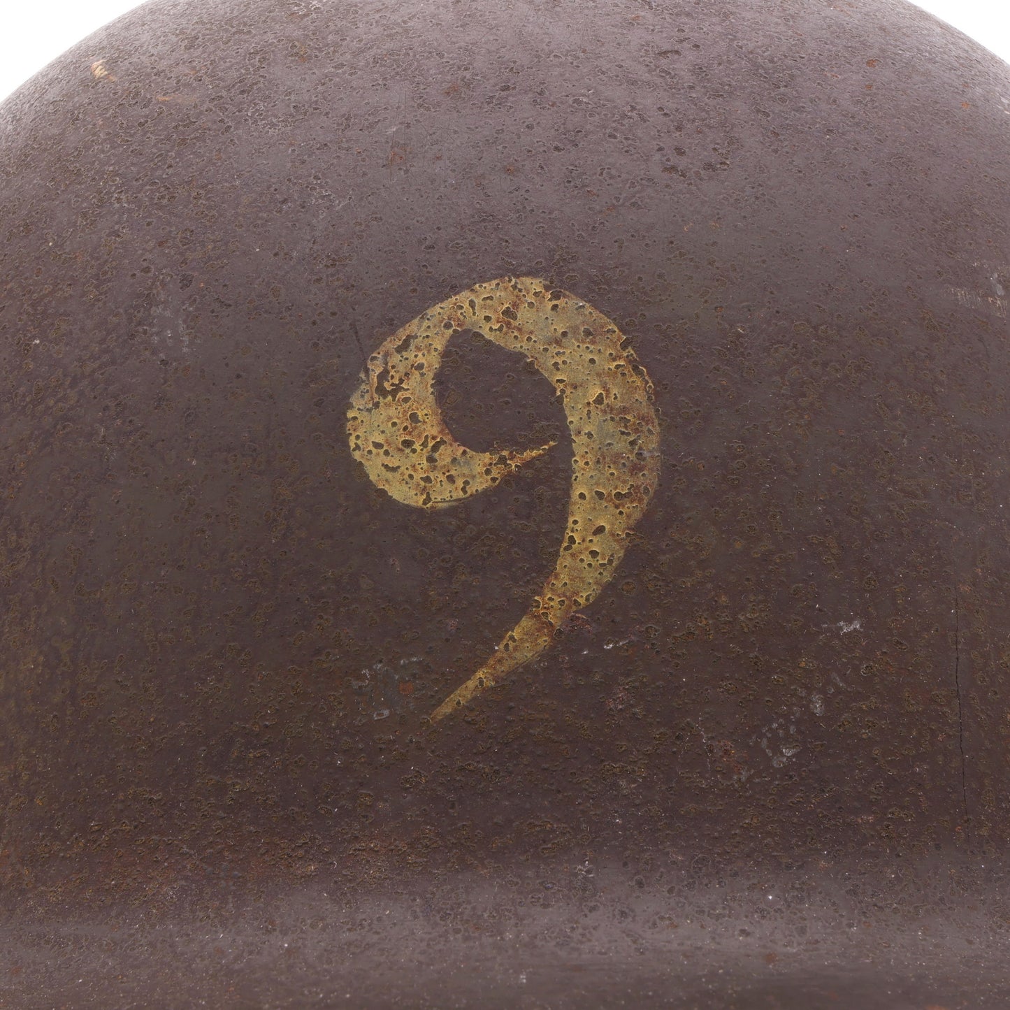 WWII USN McCord Fixed Loop M-1 Helmet Shell with 9th Naval Construction Battalion "Seabees" Painted Insignia (1943)