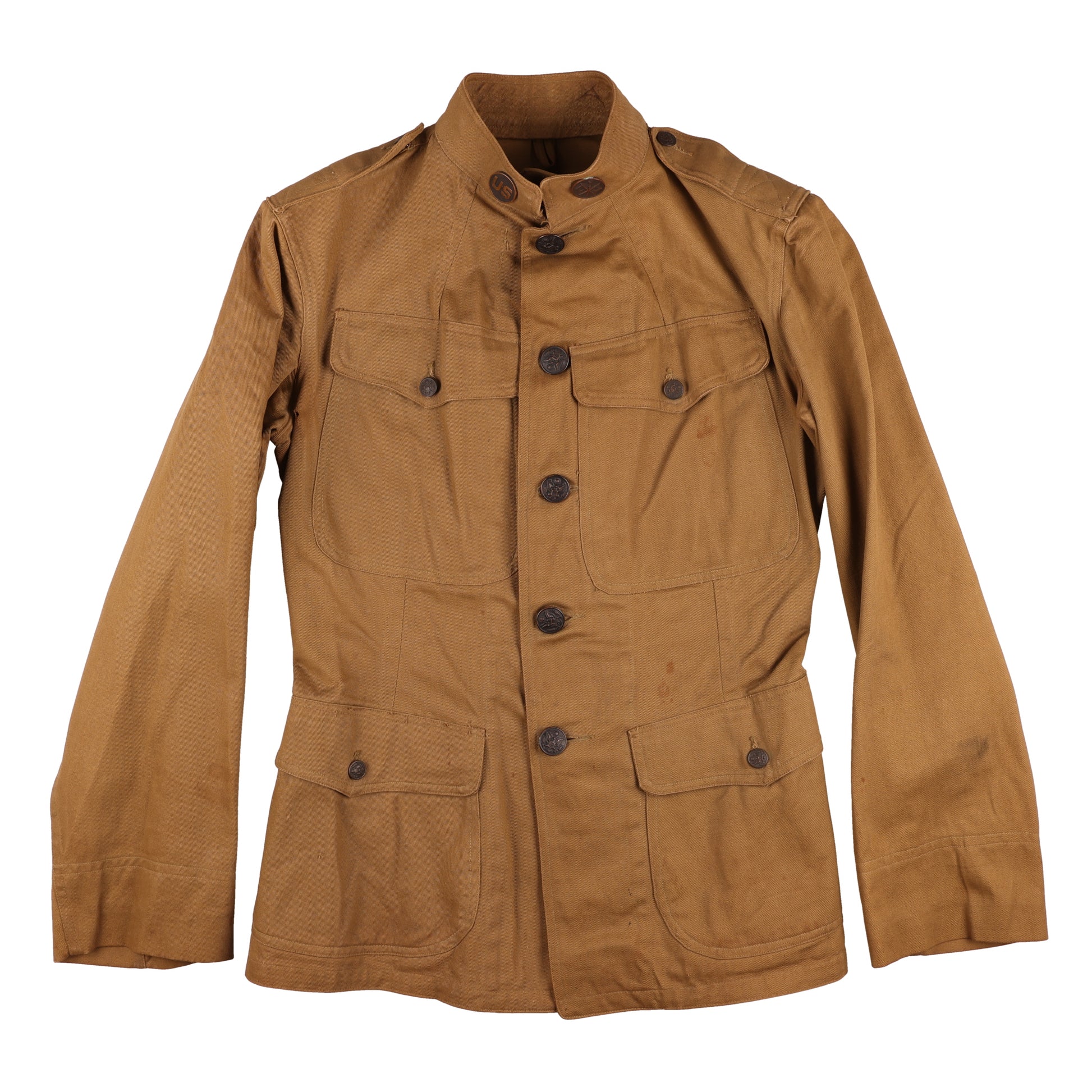 WWI U.S. Army Signal Corps Cotton M1912 Service Tunic & Breeches by Phila. Quartermaster Corps. Named to "A. McCoy"