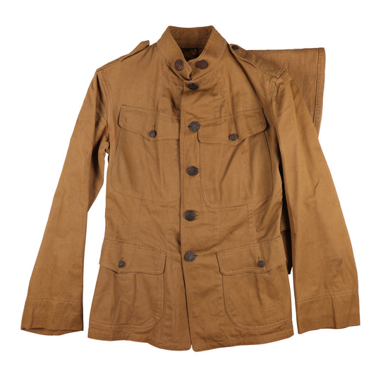 WWI U.S. Army Signal Corps Cotton M1912 Service Tunic & Breeches by Phila. Quartermaster Corps. Named to "A. McCoy"