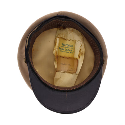 Korean War USN Officer's Khaki "Bostonian" Service Cap by Boston Uniform Co. Identified to Ensign Richard Lee Kolbe (Size 6 7/8)