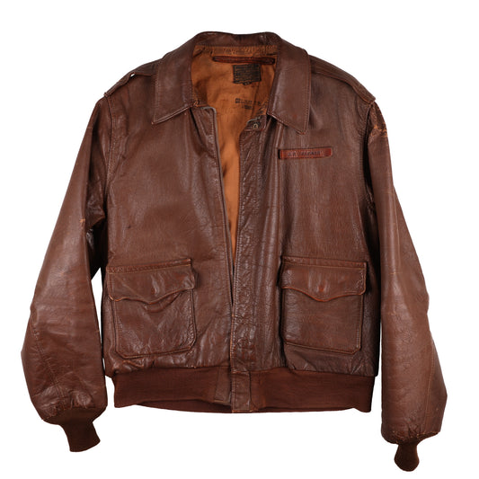 WWII USAAF Type A-2 Leather Flight Jacket by Bronco Mfg. Corp. Identified to T/Sgt. John P. DeLorbe (Size 42)