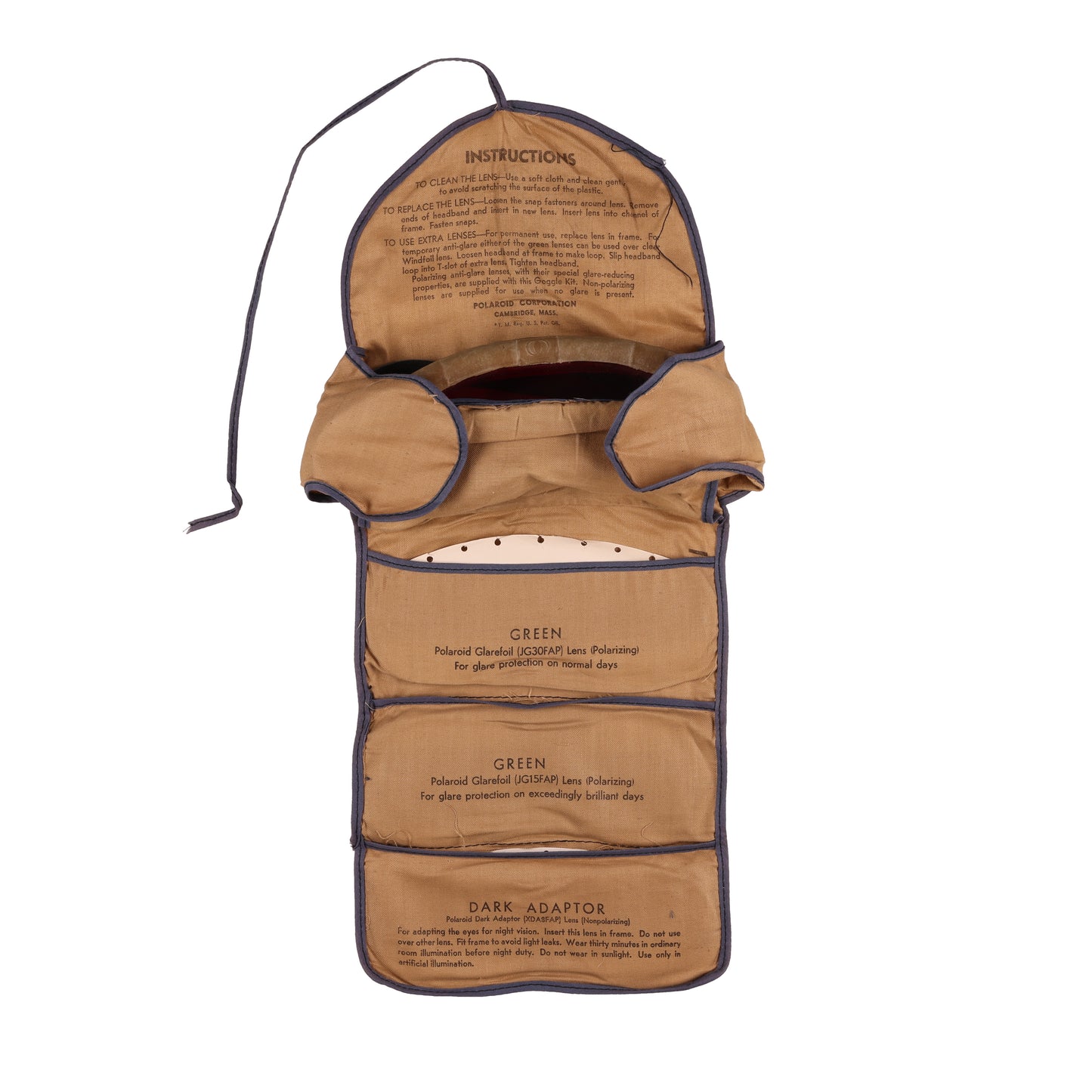 WWII U.S. Army All-Purpose Goggle Kit No. 1021 with Case & Replacement Lenses by Polaroid Corporation