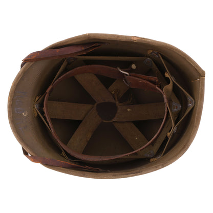 WWII USMC Hawley M-1 Helmet Liner with Improvised Headband Used by 2 Servicemen (1942)
