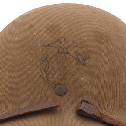 WWII USMC Hawley M-1 Helmet Liner with Improvised Headband Used by 2 Servicemen (1942)