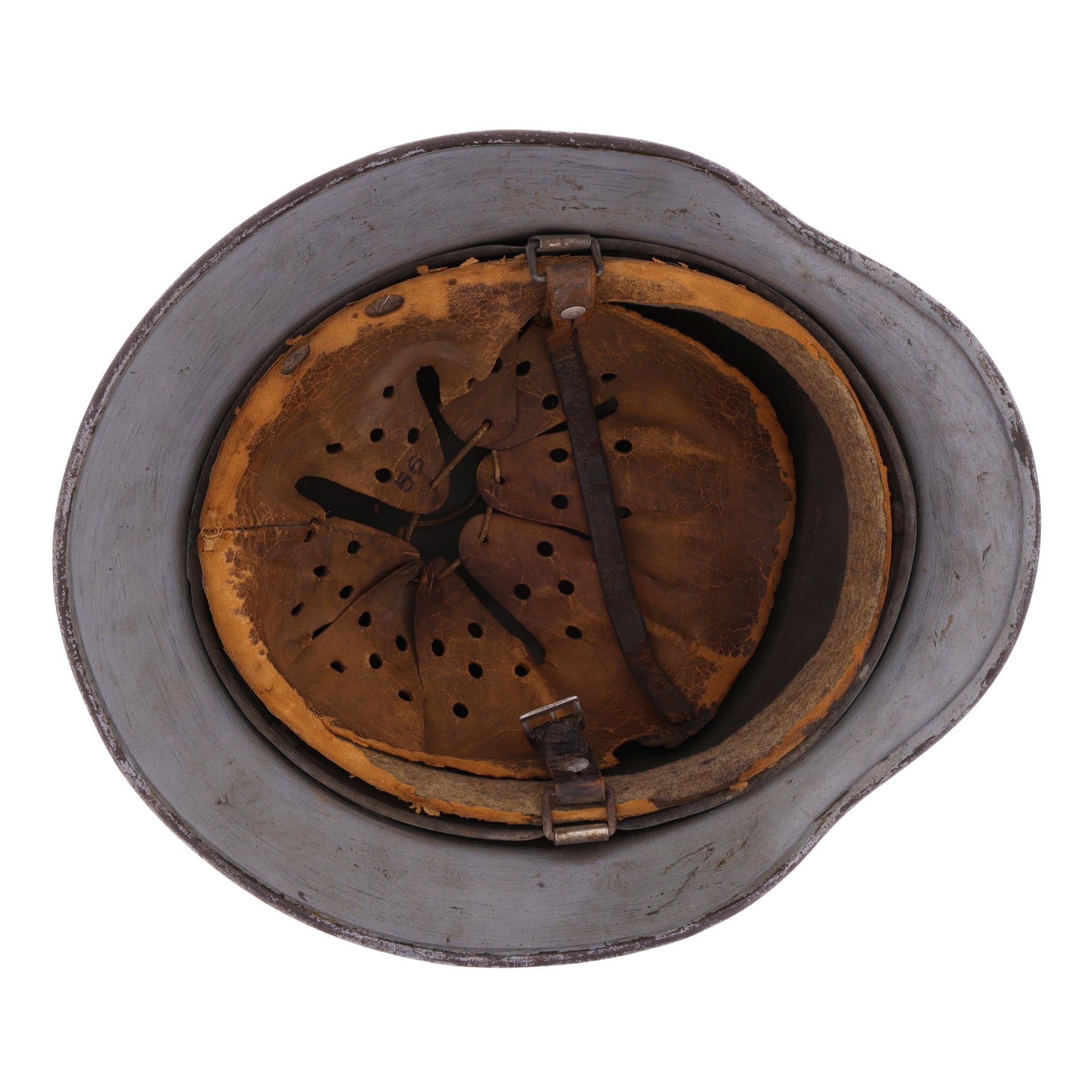 WWII German M40 Single "Decal" Kriegsmarine Helmet with Camouflage Paint Named to "Voorhees" (EF64)