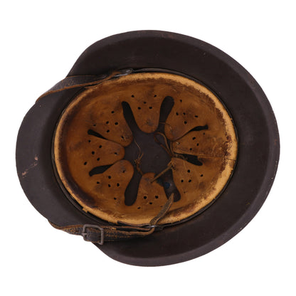 WWII German M42 Ex-Double Decal Polizei Helmet (hkp62)