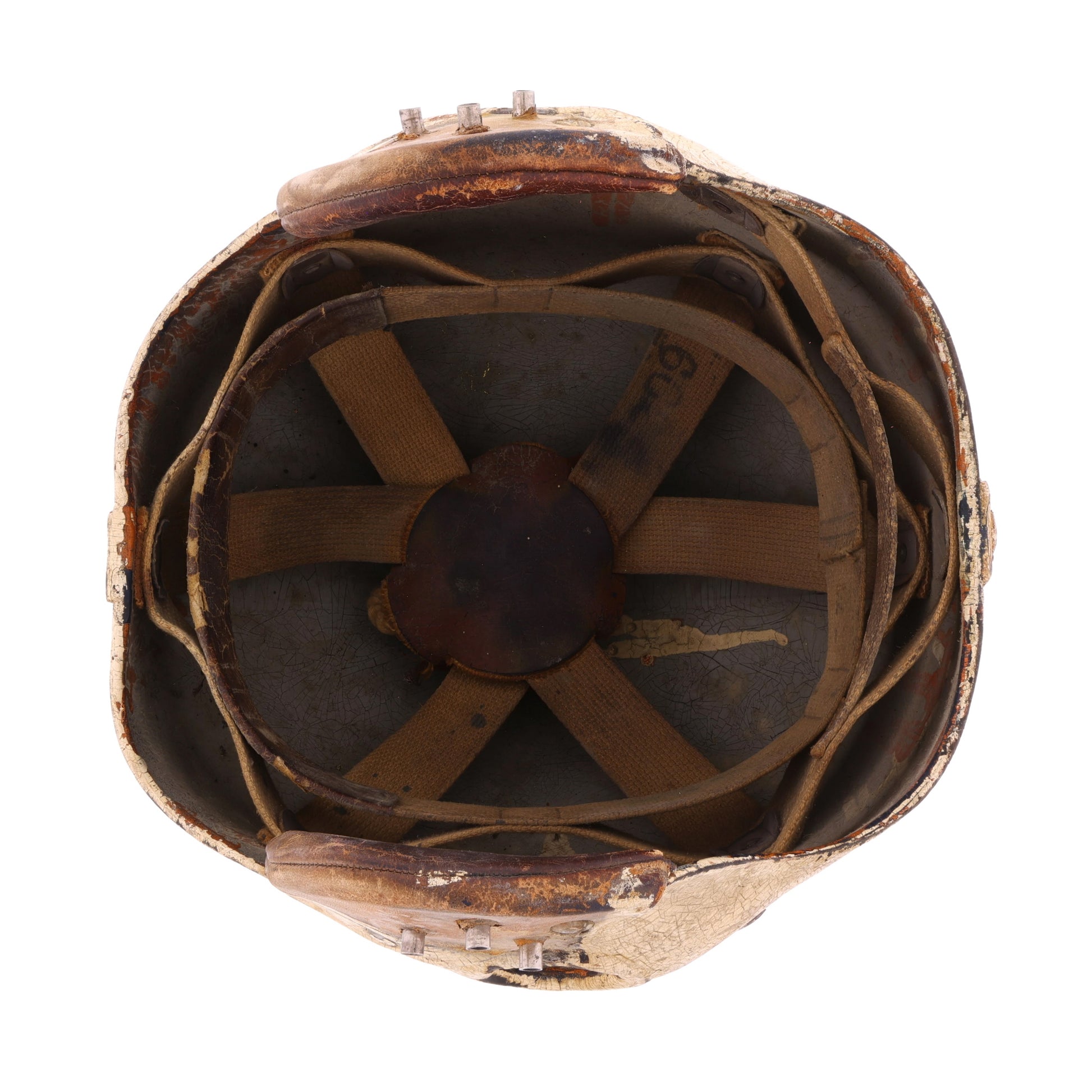 WWII U.S. Army Riddell Paratrooper Training Helmet Marked with Laundry Number (1941-42)