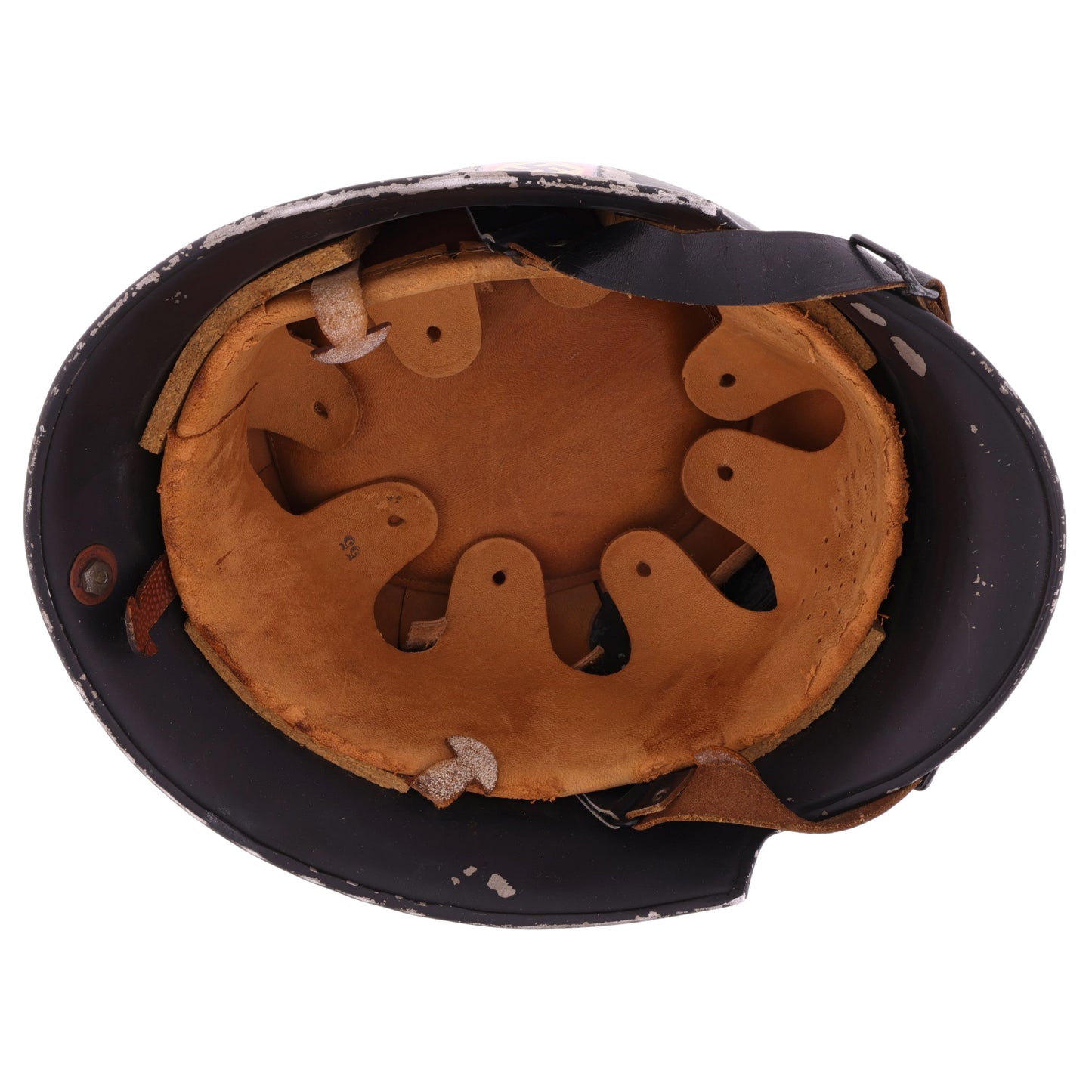 WWII German M34 Double Decal Feuerschutzpolizei Helmet