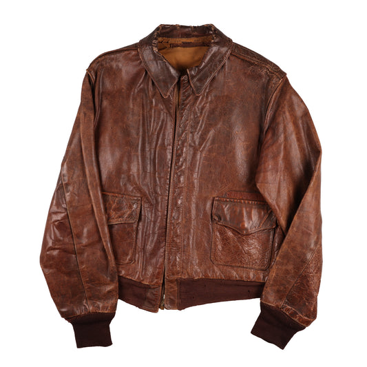 WWII USAAF Type A-2 Leather Flight Jacket Identified to Lt. James G. Kotapish