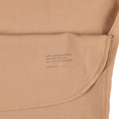 Korean War U.S. 8th Air Force S/Sgt.'s Khaki Wool Service Shirt by Walbern Mfg. Co. Size 15 1/2 x 34 (1952)