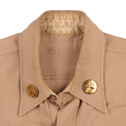 Korean War U.S. 8th Air Force S/Sgt.'s Khaki Wool Service Shirt by Walbern Mfg. Co. Size 15 1/2 x 34 (1952)