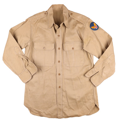 Korean War U.S. Air Force Officer's Khaki Cotton Service Shirt (1952)