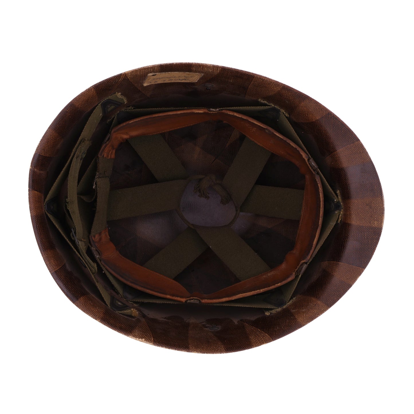 Korean War U.S. Westinghouse/Capac M-1 Helmet Liner with Headband & Neckband Identified to Sgt. R. E. Wales (1952-55)