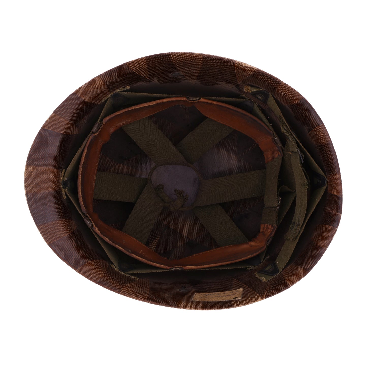 Korean War U.S. Westinghouse/Capac M-1 Helmet Liner with Headband & Neckband Identified to Sgt. R. E. Wales (1952-55)