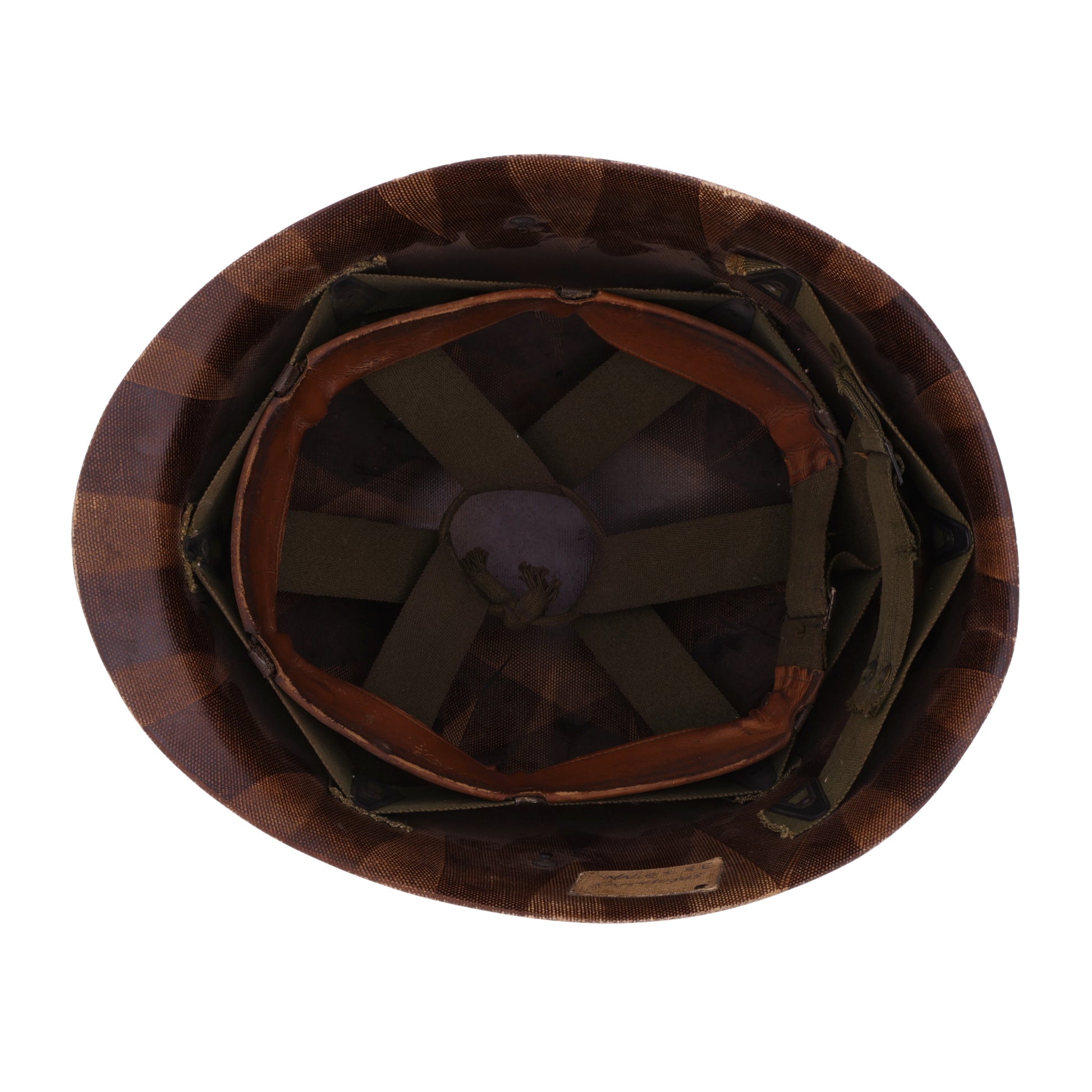 Korean War U.S. Westinghouse/Capac M-1 Helmet Liner with Headband & Neckband Identified to Sgt. R. E. Wales (1952-55)