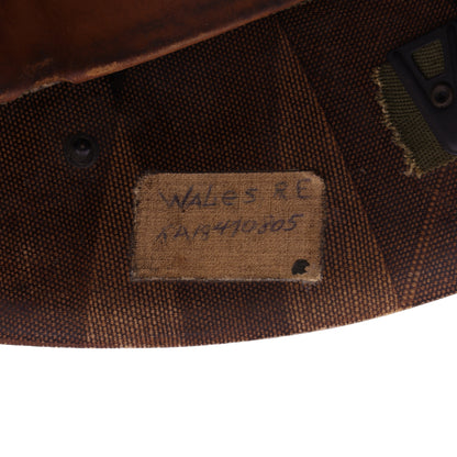 Korean War U.S. Westinghouse/Capac M-1 Helmet Liner with Headband & Neckband Identified to Sgt. R. E. Wales (1952-55)