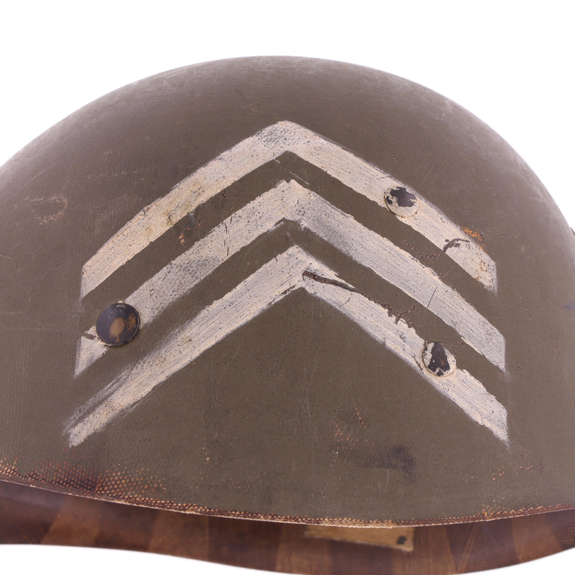 Korean War U.S. Westinghouse/Capac M-1 Helmet Liner with Headband & Neckband Identified to Sgt. R. E. Wales (1952-55)