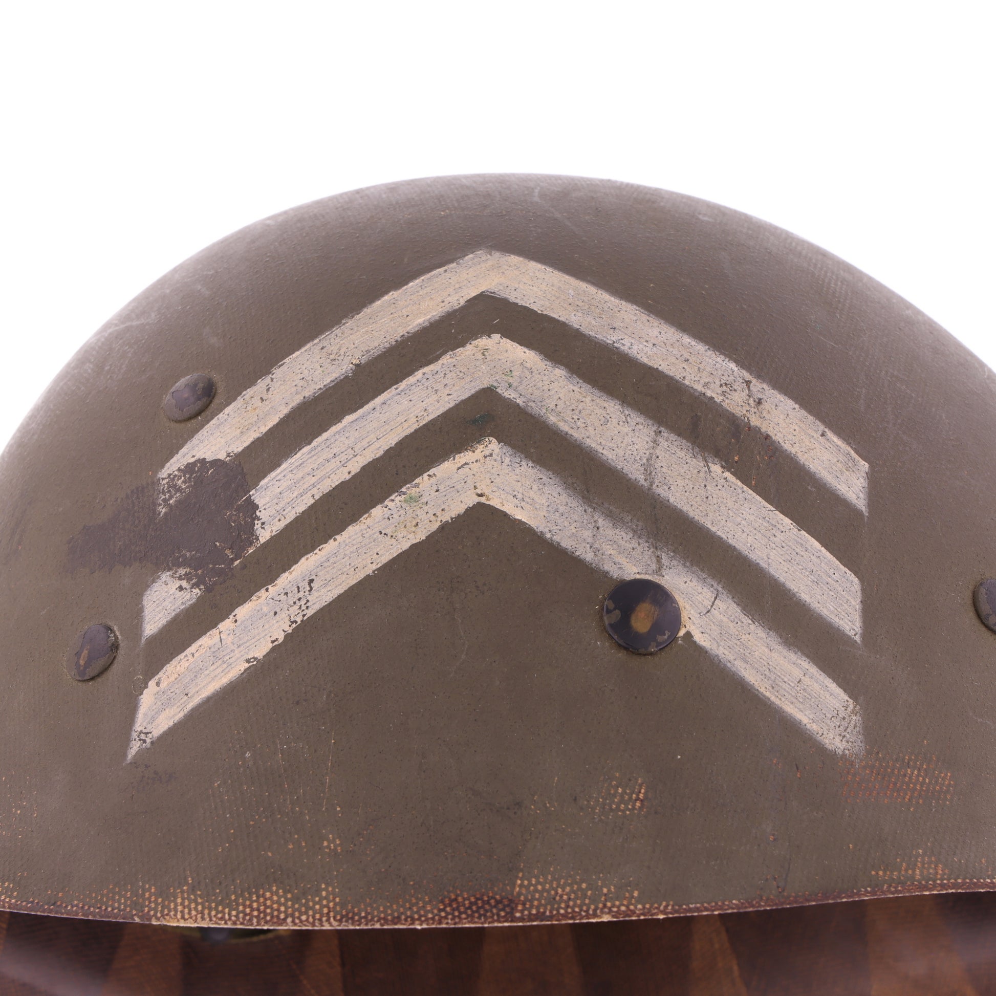 Korean War U.S. Westinghouse/Capac M-1 Helmet Liner with Headband & Neckband Identified to Sgt. R. E. Wales (1952-55)