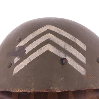 Korean War U.S. Westinghouse/Capac M-1 Helmet Liner with Headband & Neckband Identified to Sgt. R. E. Wales (1952-55)