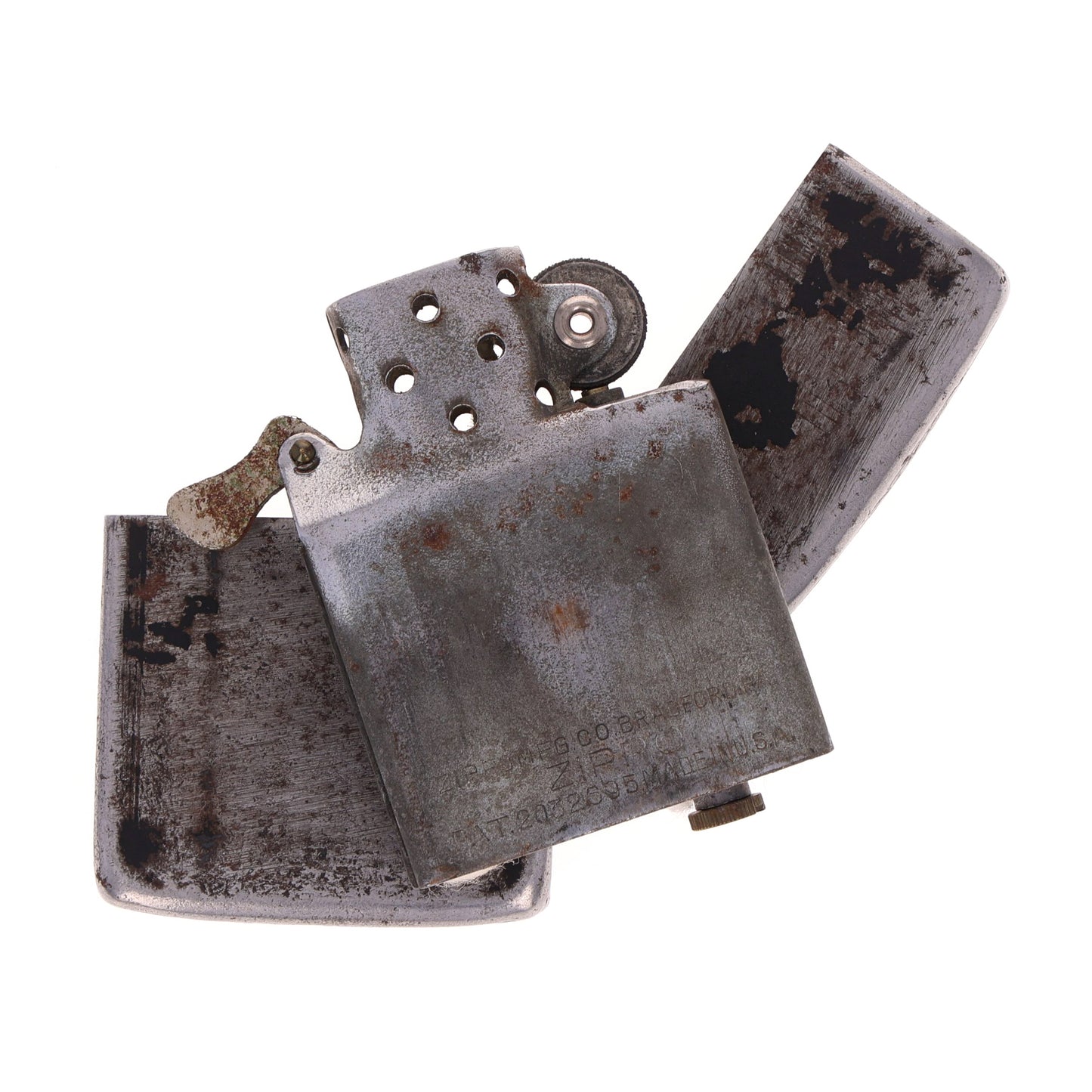 WWII U.S. Zippo "Windproof" Lighter with Black Crackle Finish (1943-45)