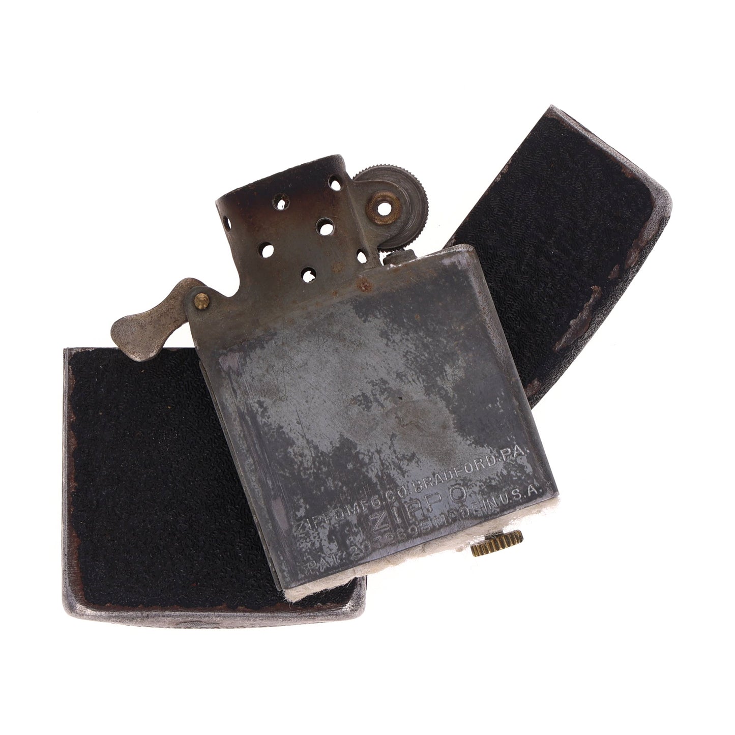 WWII U.S. Zippo "Windproof" Lighter with Black Crackle Finish (1942)