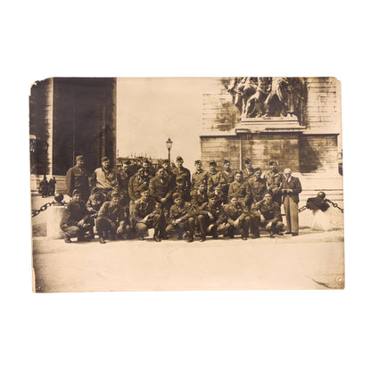 WWII U.S. Photograph of Combat Infantrymen Posing in Front of the Arc de Triomphe (1944)