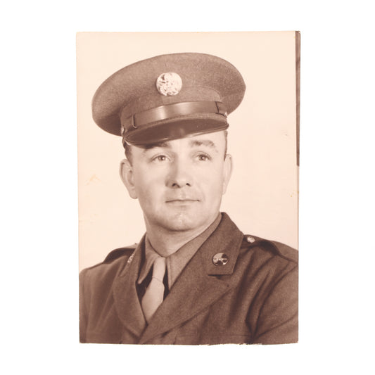 WWII U.S. Studio Photograph of Pvt. Robert M. Reeves in Army Dress Uniform at Camp Howze (1943)