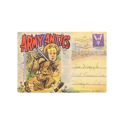 WWII U.S. Army Antics Comics from Pvt. Ted to Joseph Korzyk (1945)