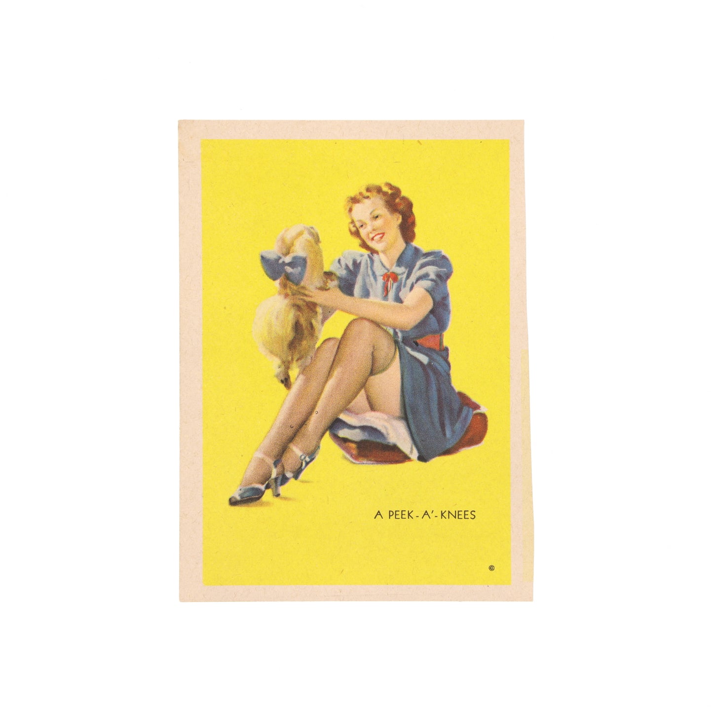 Pre-WWII U.S. A Peek-A'-Knees Pin-Up Girl Artwork by Gil Elvgren (1940)