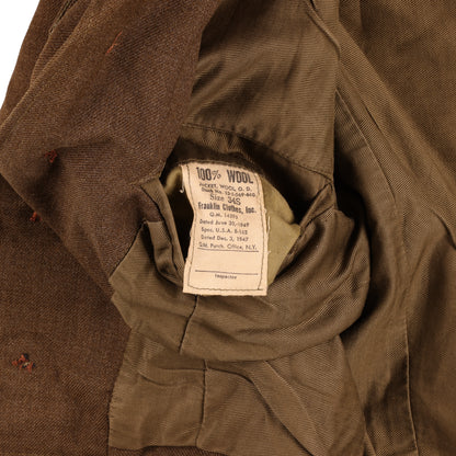 Post-WWII U.S. Army Ike Jacket by Franklin Clothes, Inc. Size 34S (1949)