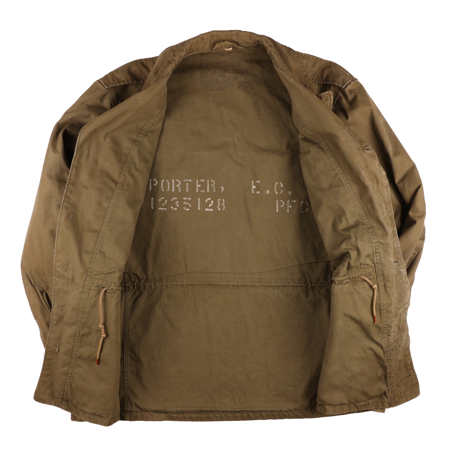 Post-WWII U.S. Army M1943 Field Jacket by Whitewater Garment Co. Named to "E. C. Porter" Size 34R (1946)
