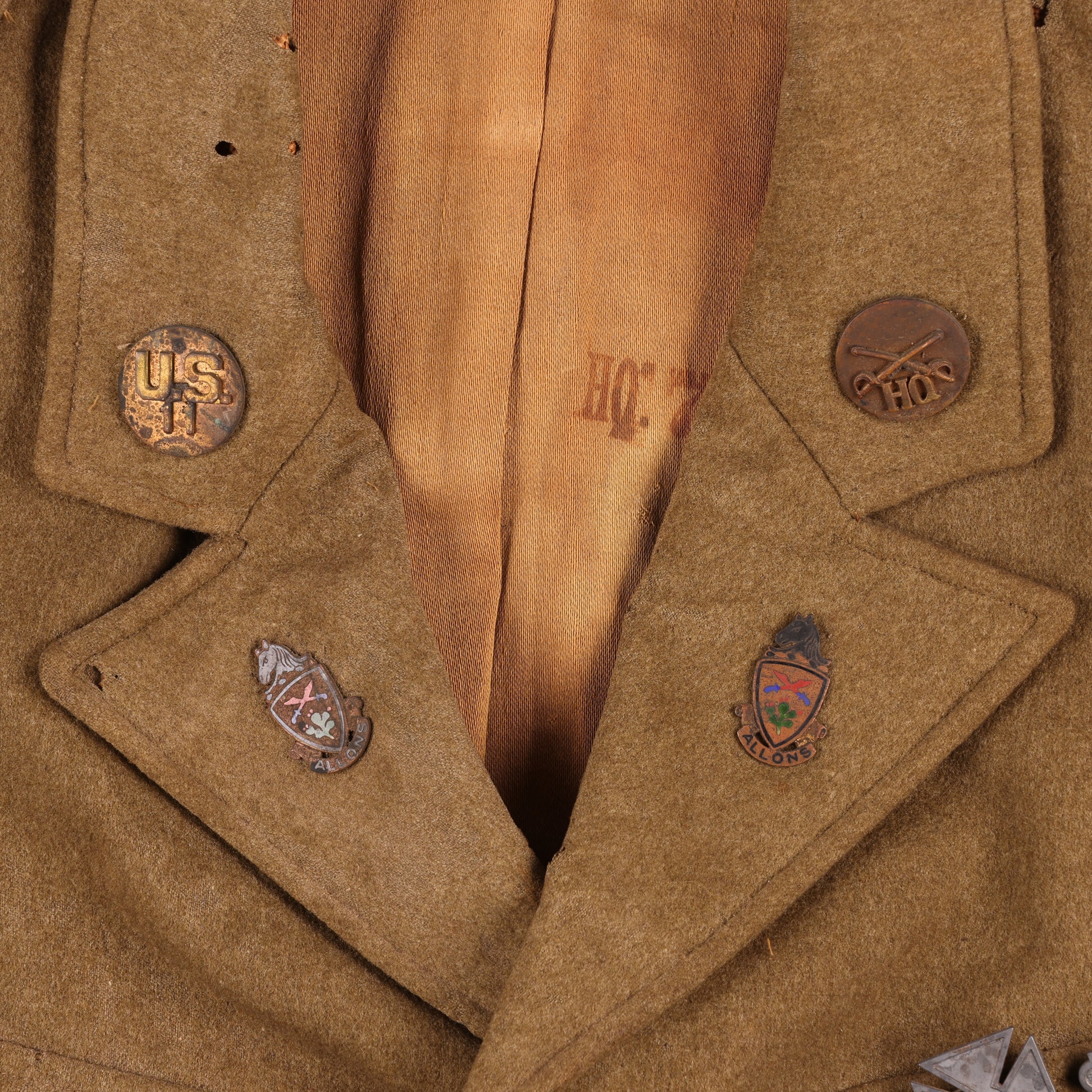 Pre-WWII U.S. Army 3rd Cavalry Division Pvt.'s M1926 Wool Service Jacket by Phila. Quartermaster Depot