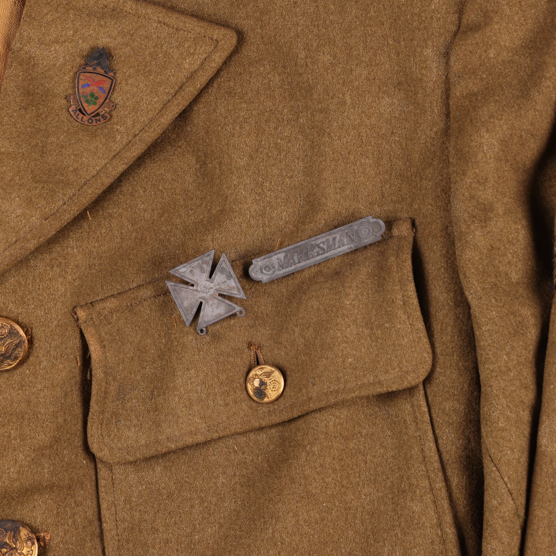 Pre-WWII U.S. Army 3rd Cavalry Division Pvt.'s M1926 Wool Service Jacket by Phila. Quartermaster Depot