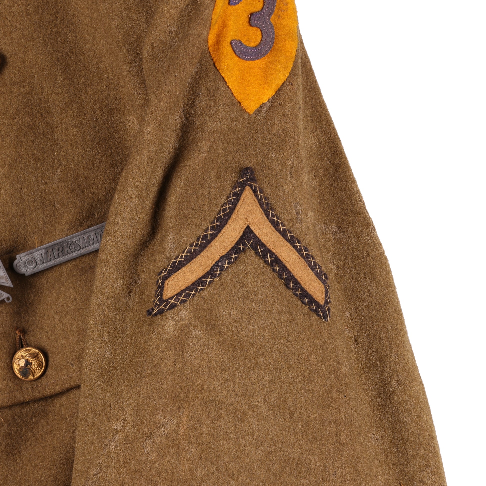Pre-WWII U.S. Army 3rd Cavalry Division Pvt.'s M1926 Wool Service Jacket by Phila. Quartermaster Depot
