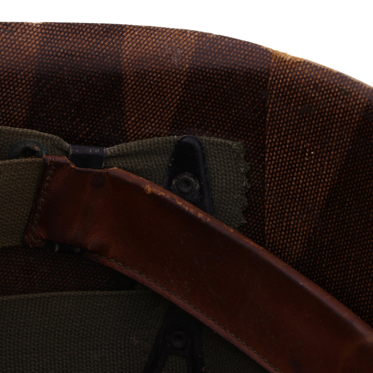 Pre-Vietnam War U.S. Armored Division Sgt.'s Westinghouse/Micarta M-1 Helmet Liner with Headband (1961)